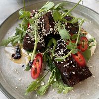 Tamarind treacle-glazed baby back 'ribs'  at Beck Hall in Malham