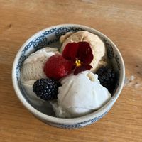 Trio ice cream   at Beck Hall in Malham