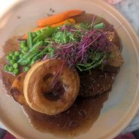 Sunday roast with seitan beef at Beck Hall in Malham