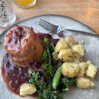 Wild mushroom stroganoff suet pudding  at Beck Hall in Malham