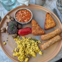 Vegan breakfast (plate made it look a bit underwhelming) at Beck Hall in Malham