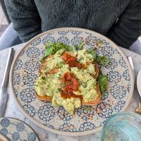 Avo and carrot salmon on toast at Beck Hall in Malham