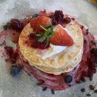 breakfast pancakes, quite good at Beck Hall in Malham