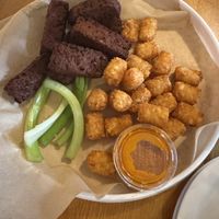 Seitan wings and tots #Veganuary at Fire On The Mountain - Wash Park in Denver