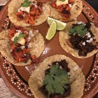 El pastor and barbacoa tacos   at Na Tlali in Mexico City