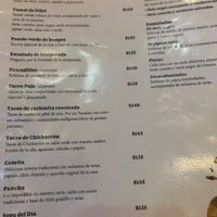 Menu 2 at Na Tlali in Mexico City
