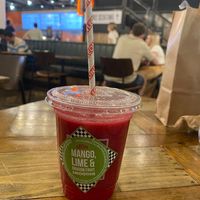 Mango, Lime & Dragonfruit Smoothie at LEON - Canary Wharf in London