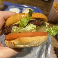 Vegan burger at LEON - Canary Wharf in London