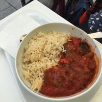 daily offer of rice and veggies  at Cafe Isla in Stuttgart