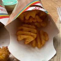 Baked fries at LEON - Victoria Station in London