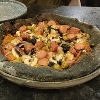 Sausage pizza at BaganHood 蔬食餐酒館 in Taipei