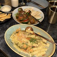 Mentaiko Cream Salmon Rigatoni 🍣🍝 NTD420   at BaganHood 蔬食餐酒館 in Taipei