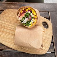 Vegan coconut curry wrap  at Ah Juice in Santa Barbara