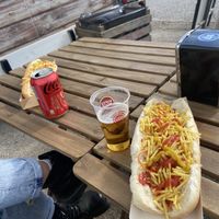 Hotdogs and beer (with a view)   at Zulla Surf Bowls in Nazare