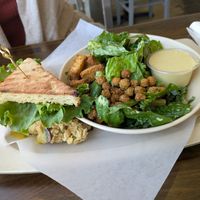 Chickpea sandwich and kale Caesar salad at Sunflower Bakehouse in Nashville