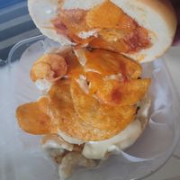 Impossible burgers with chips and Mac and cheese at Sunflower Bakehouse in Nashville