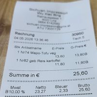 bill  at Szechuan Impression in Linz