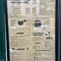 Menu with prices at Romero Verde in Madrid