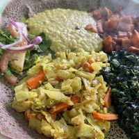 Full entree portion of Tikil Gomen  at Major Restaurant in Indianapolis