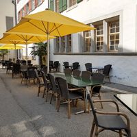 Outdoor seating at Tres Amigos in St Gallen
