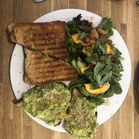 Grilled cheese and avocado toast at Virgule in Toulouse