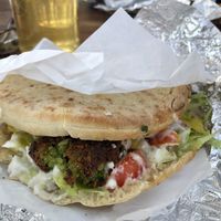 The classic with pepperocini and garlic sauce  at Bo's Falafel Bar in Bend