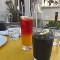 Passion tea and charcoal lemonade at Wildseed in San Francisco