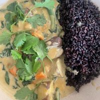 Spicy yellow curry—excellent  at Wildseed in San Francisco
