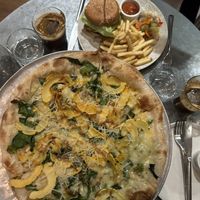 Vegan Burger and Squash Pizza  at Wildseed in San Francisco