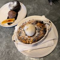 Beetroot & banana chocolate cake (okay) and rhubarb & strawberry crumble (great)  at Wildseed in San Francisco