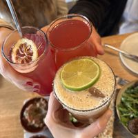 The one in the front is an alcohol free margarita    at Wildseed in San Francisco