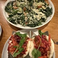 caesar salad and bao buns  at Wildseed in San Francisco