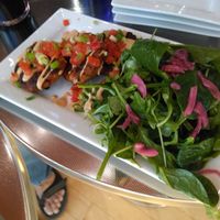 Crab cakes at Yello Vegan Cafe & Creative Arts Center in Fort Lauderdale