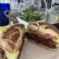 Burger at Yello Vegan Cafe & Creative Arts Center in Fort Lauderdale