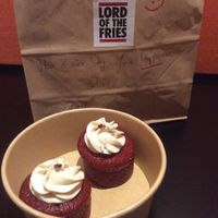 Mahadivas mini cakes - red velvet  at Lord of the Fries in South Yarra