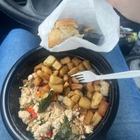 They gave me a buttermilk biscuit instead of vegan toast  at Flying Biscuit Cafe in Norcross
