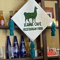 Llama cafe sign at Llama Cafe in Uyuni