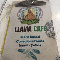 Menu  at Llama Cafe in Uyuni