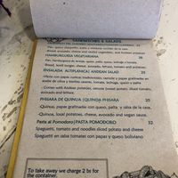 Menu - main dishes  at Llama Cafe in Uyuni