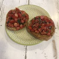 Vegan Bruschetta  at Llama Cafe in Uyuni