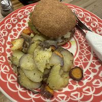 Falafel burger   at Llama Cafe in Uyuni