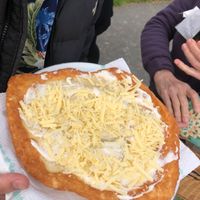 Vegan cheesy fried bread at Vegan Night Market in Christchurch