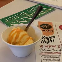 Vegan mango gelato  at Aman's Artisan Indian Cuisine in Easton