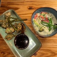 Tempura Tenderstem Broccoli & Thai Green Curryy  at Relish in Ibiza