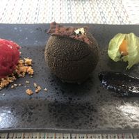 Vegan chocolate dessert at Istrian in Portoroz
