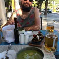 Smokey tofu with eggplant tapas and ravioli soup at Istrian in Portoroz