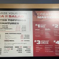 Full menu  at Mod Pizza in Kalispell