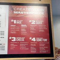 Bottom: vegan cheese and meat  at Mod Pizza in Kalispell