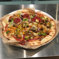 Classic mod crust, red sauce, vegan cheese and all the veggies available. at Mod Pizza in Kalispell