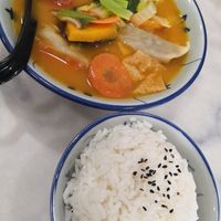 Tomyan soup rice at 729 Vegan in North Singapore